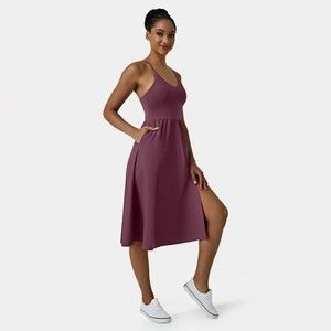 HALARA Women's Midi Dress in Plum